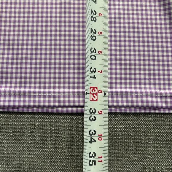 Collars & Co Men 2XL Purple Gingham Performance Polo Short Sleeve Button Collar - Picture 3 of 5